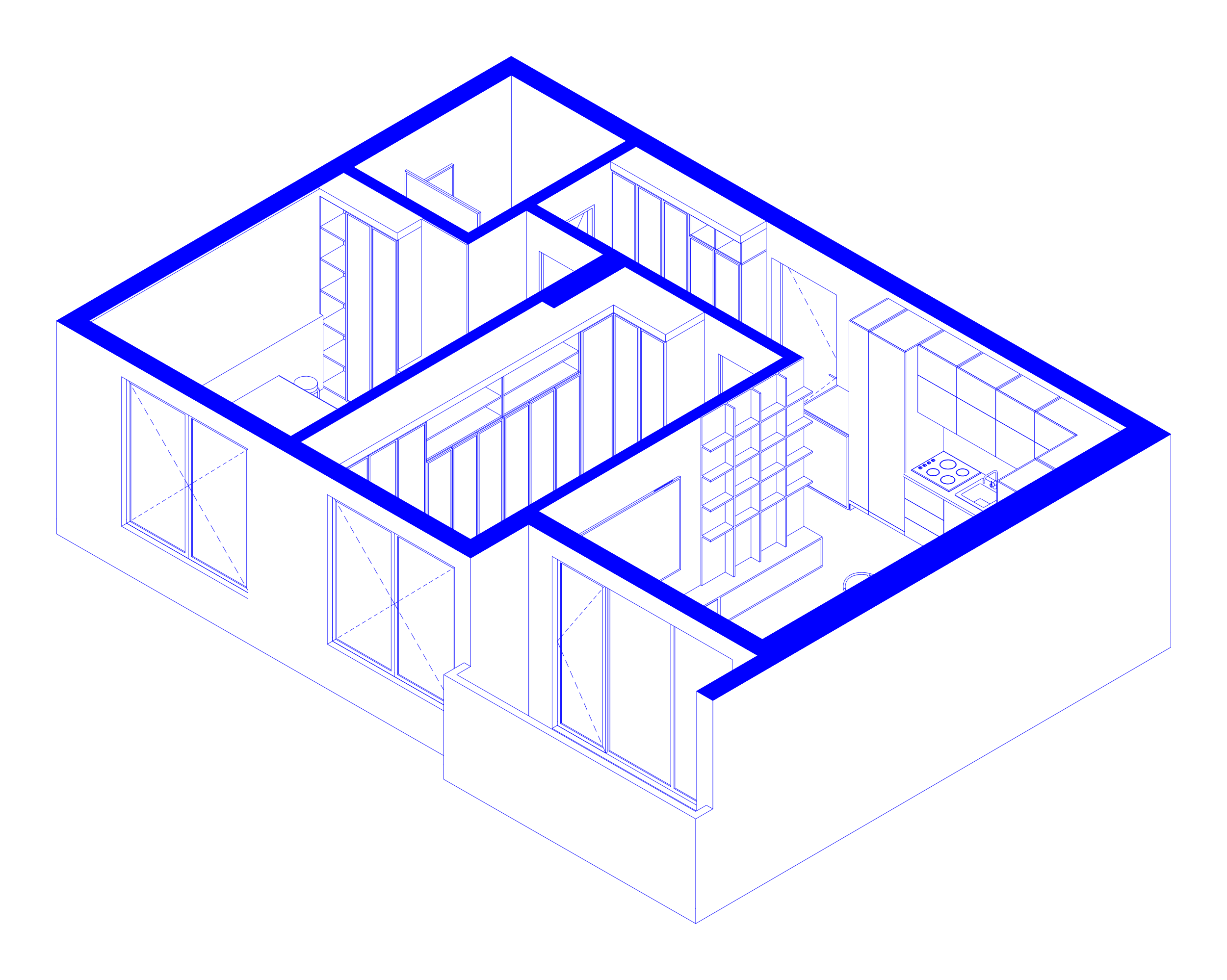 Axonometric drawing of the apartment