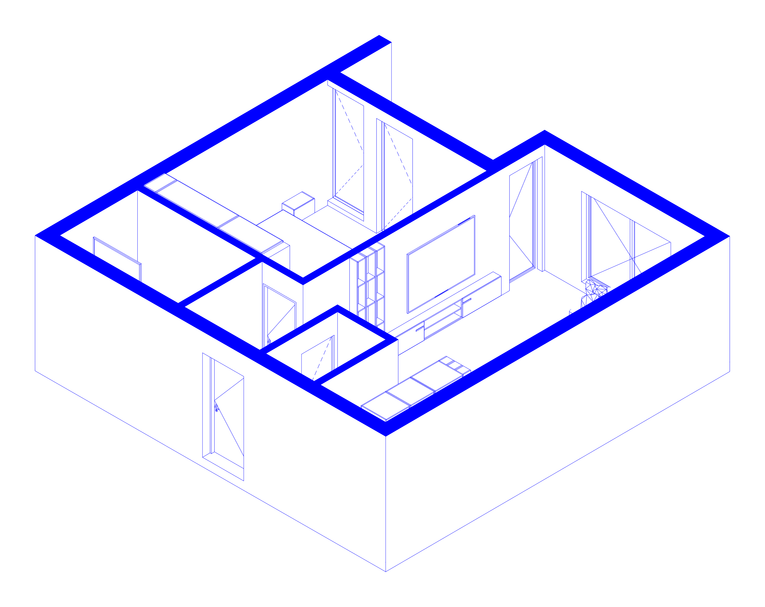 Axonometric drawing of the Blini Exclusive apartment