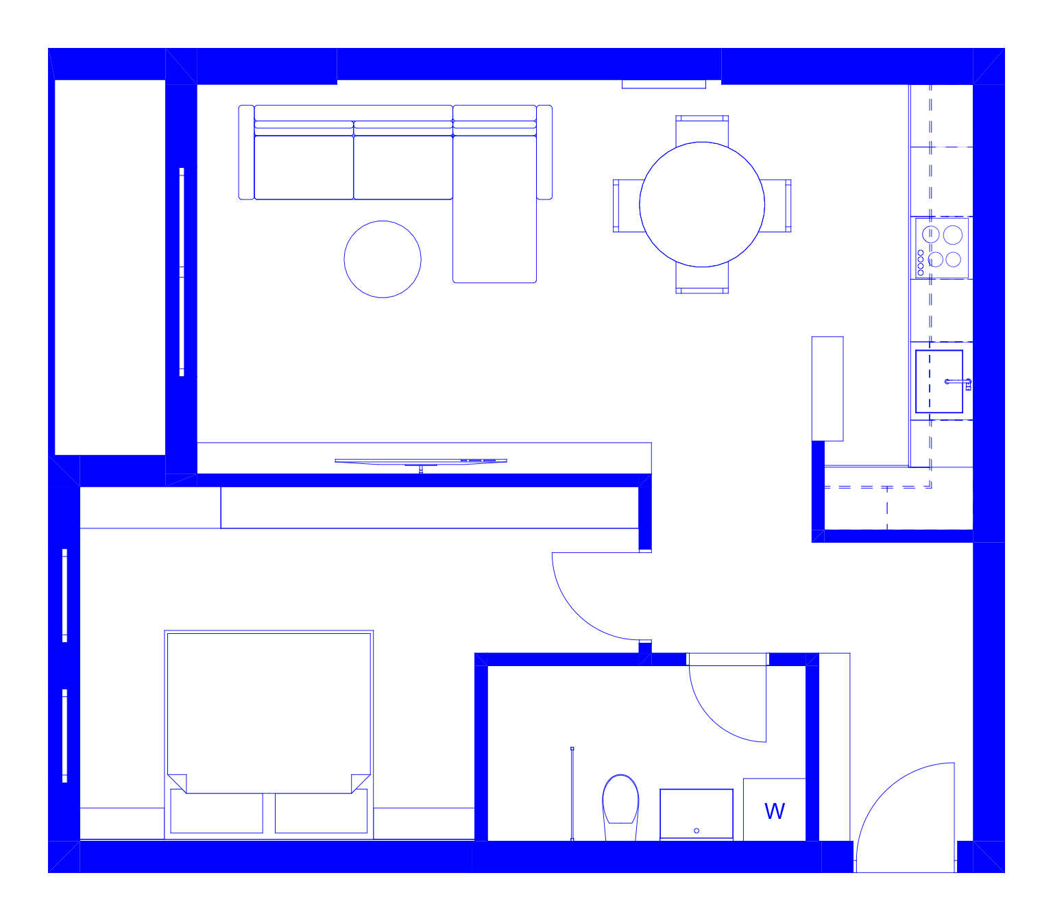 Floor plan of the Blini Urban Retreat apartment
