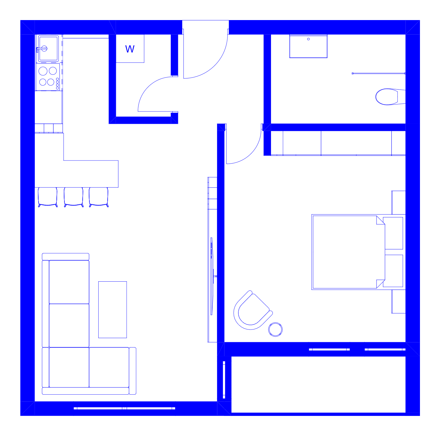 Floor plan of the Blini Exclusive apartment
